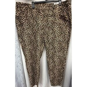 NWT INC Plus Tummy Control Skinny Leg Leopard Print Denim Sz 24W
